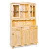 Buffetkasten-Hioshop Toswa vitrinekast 3 deuren- 2 glazen deuren- 3 lades- 2 open ruimtes