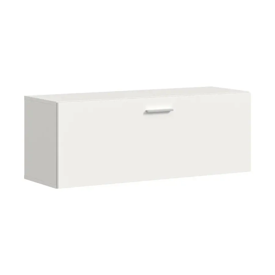 Schoenenkasten-Hioshop Vaga schoenenkast wandgemonteerd 104x39cm 1 klepdeur wit
