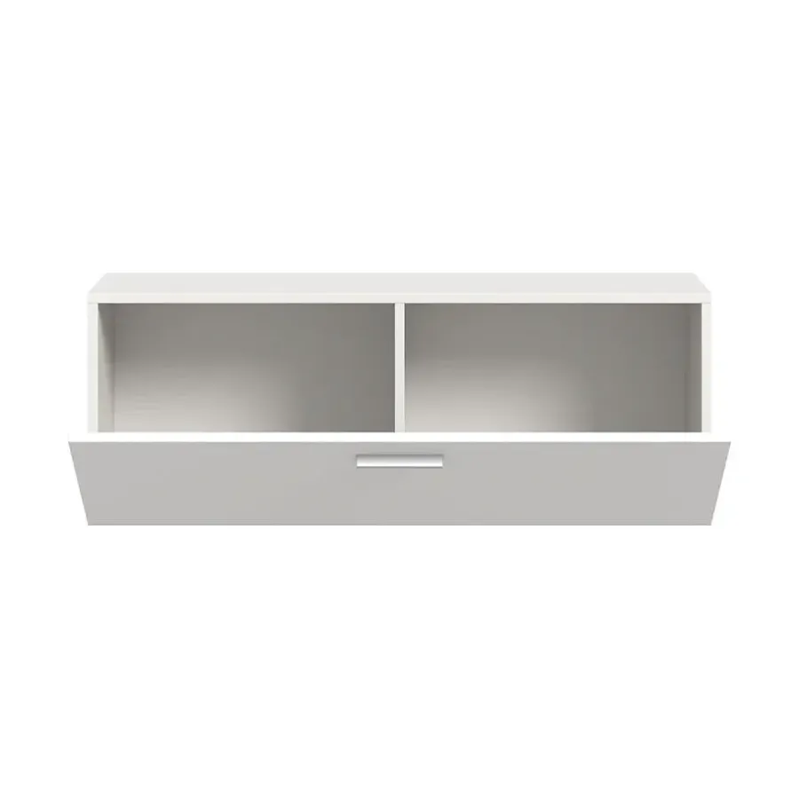 Schoenenkasten-Hioshop Vaga schoenenkast wandgemonteerd 104x39cm 1 klepdeur wit