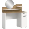 Kaptafels-Hioshop Vanity kaptafel met spiegel 1 lade 1 deur 2 planken wit