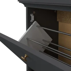 Schoenenkasten-Hioshop Venedig schoenenkast met 3 klepdeuren mat grijs