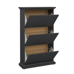 Schoenenkasten-Hioshop Venedig schoenenkast met 3 klepdeuren mat grijs