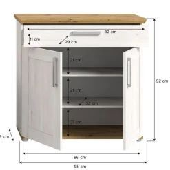 Schoenenkasten-Hioshop Verona schoenenkast 1 lade 2 deuren lariks decor
