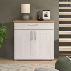 Schoenenkasten-Hioshop Verona schoenenkast 1 lade 2 deuren lariks decor
