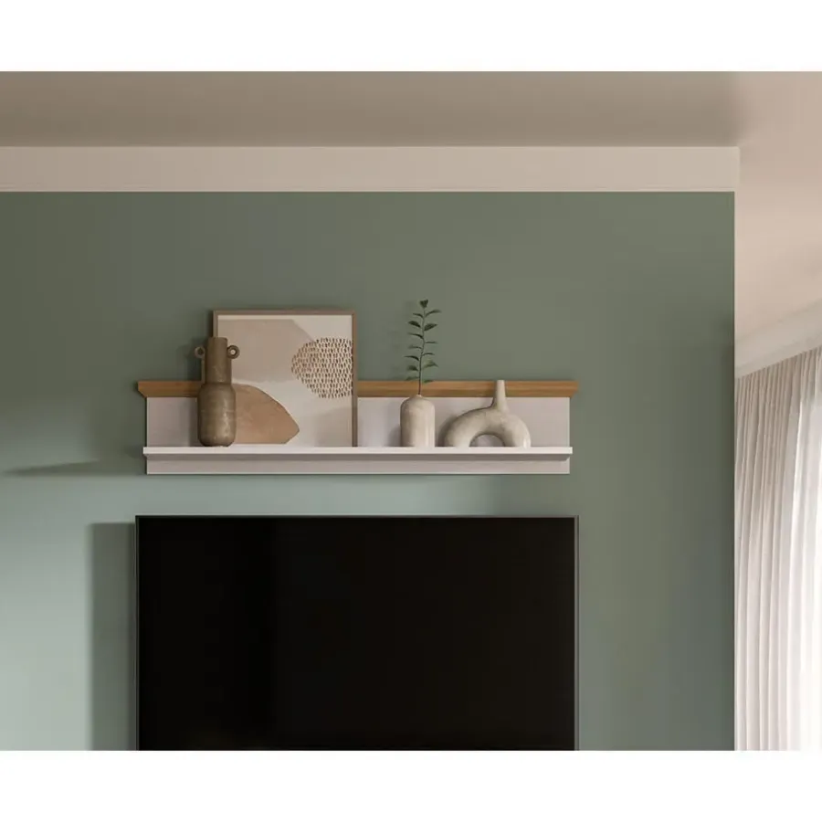 Wandplanken-Hioshop Verona wandplank wit- eik decor