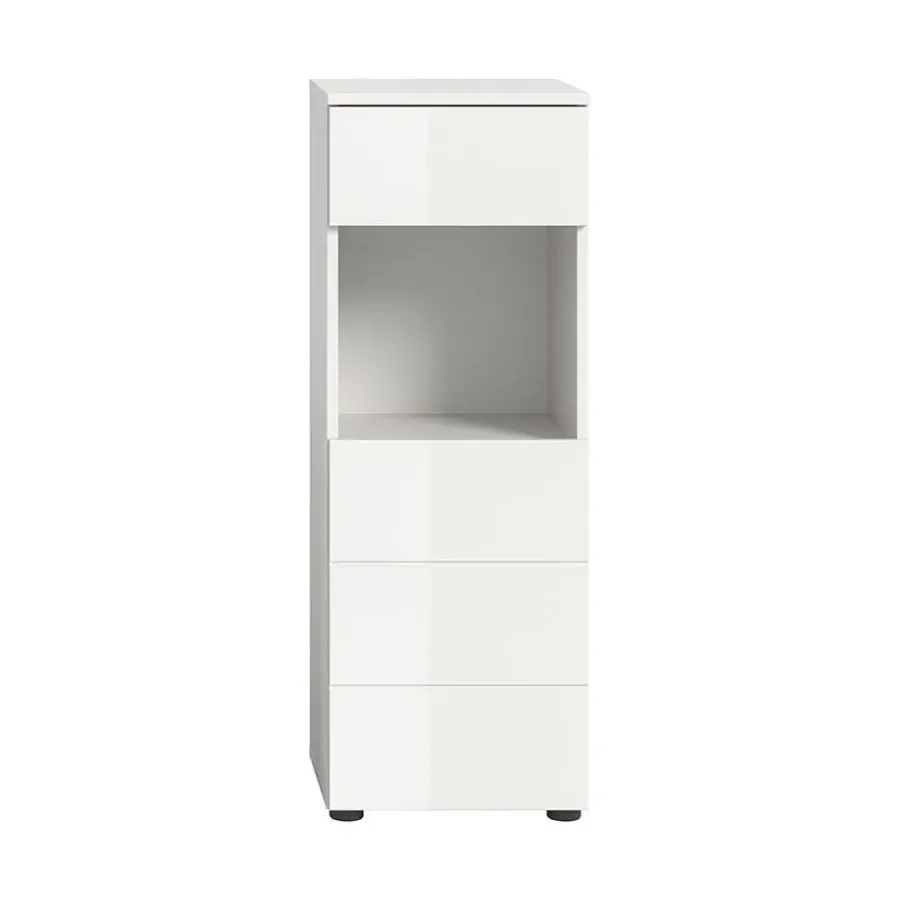 Hioshop Vira badkamerkast 1 lade 1 deur 1 vak wit hoogglans- wit