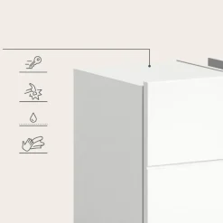 Wastafelkasten-Merkloos Hioshop Vira wastafel 2 deuren wit hoogglans- wit