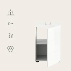 Merkloos Hioshop Vira wastafel 1 deur wit hoogglans- wit