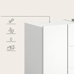 Wastafelkasten-Merkloos Hioshop Vira wastafel 3 deuren- 5 lades wit hoogglans- wit