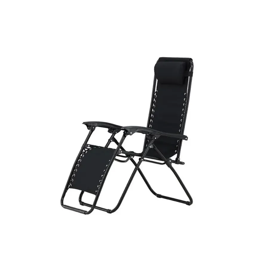 Kamperen En Outdoor-Hioshop Vulcano ligstoel zwart