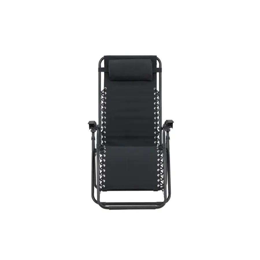 Kamperen En Outdoor-Hioshop Vulcano ligstoel zwart