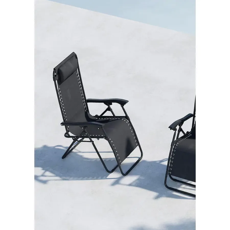 Kamperen En Outdoor-Hioshop Vulcano ligstoel zwart