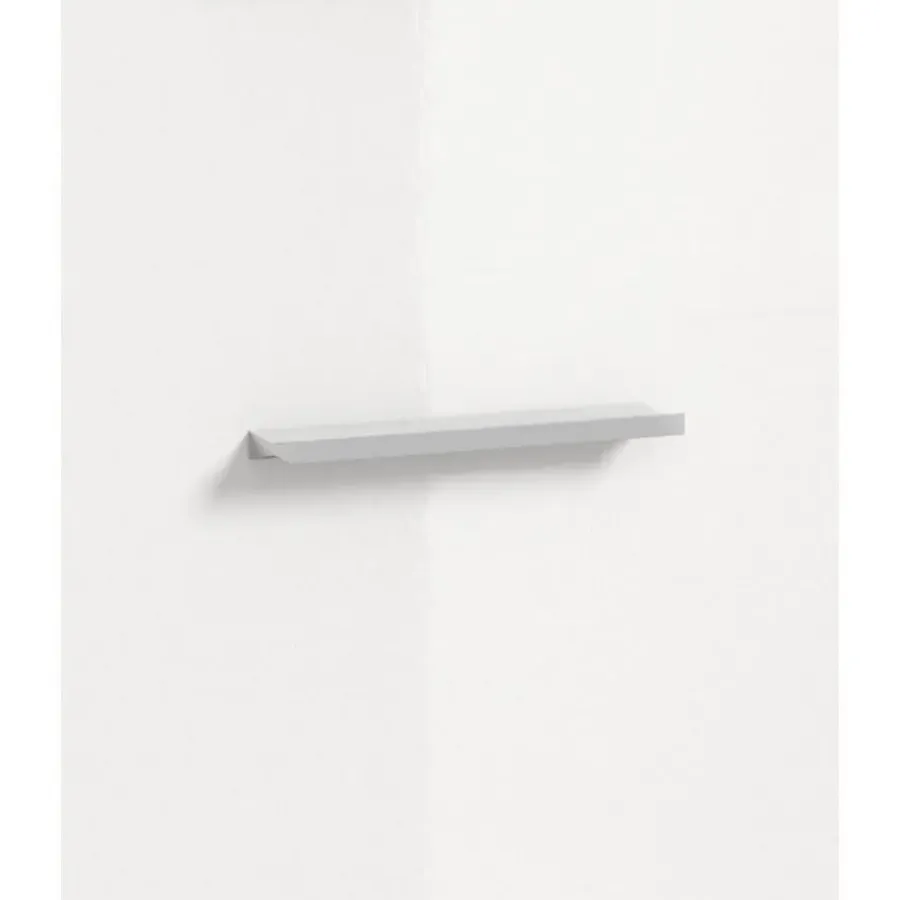 Wastafelkasten-Merkloos Hioshop Wave wastafel 2 deuren wit hoogglans- eiken decor