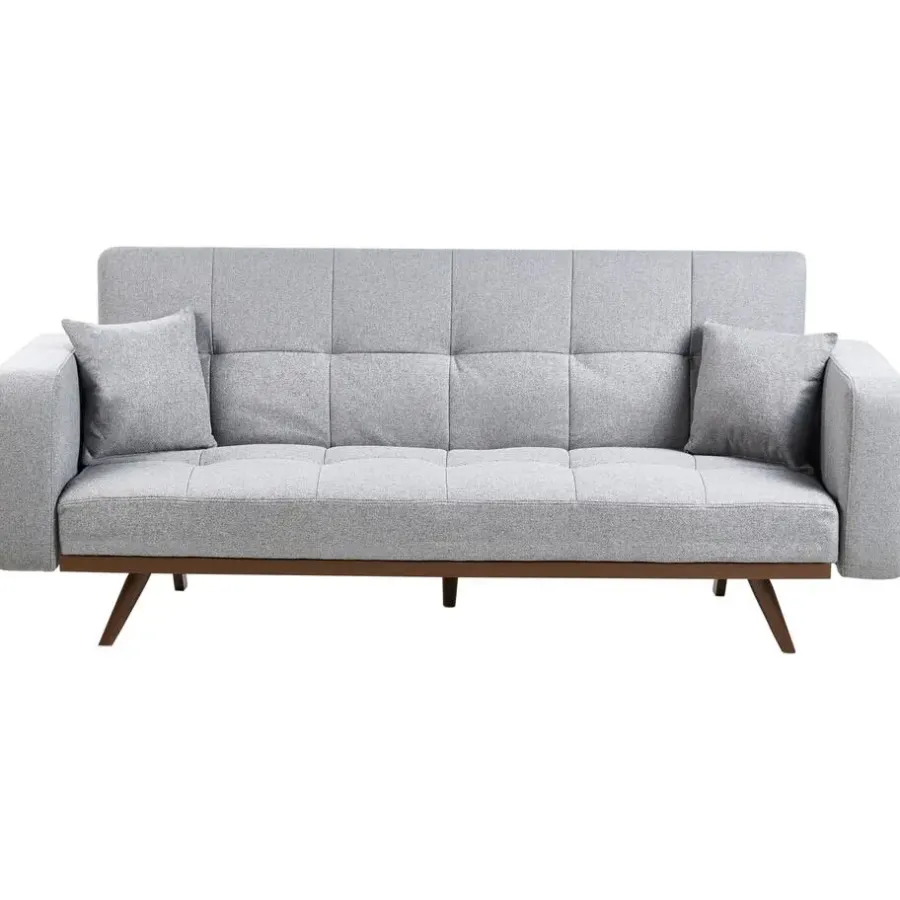 Slaapbanken|Slaapbanken-Leen Bakker HJULBY - Driezitsbank - Donkergrijs - Polyester