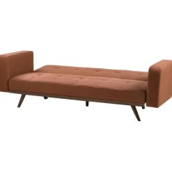 Slaapbanken|Slaapbanken-Leen Bakker HJULBY - Driezitsbank - Goudbruin - Polyester