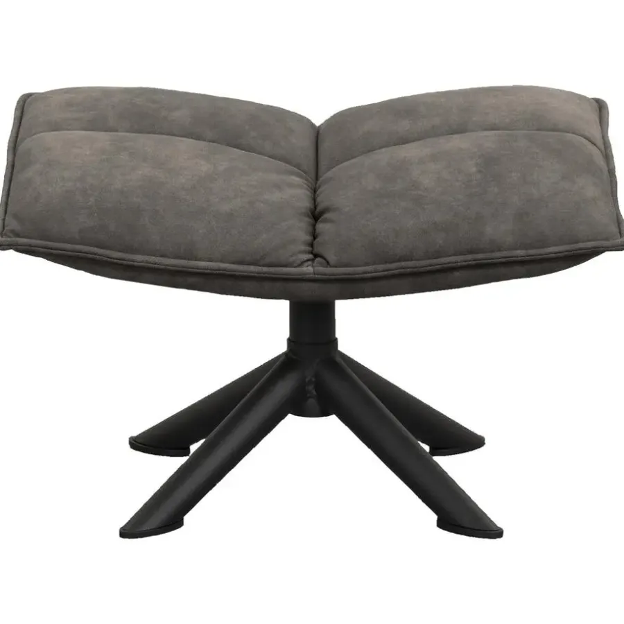 Hockers En Voetenbanken-Leen Bakker Hocker Clayton - antraciet - 45x64x41,50 cm