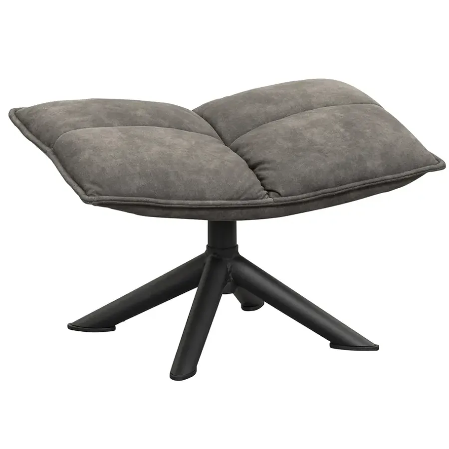 Hockers En Voetenbanken-Leen Bakker Hocker Clayton - antraciet - 45x64x41,50 cm