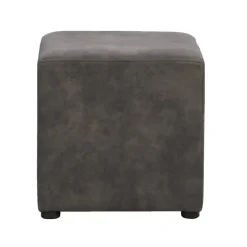 Hockers En Voetenbanken-Leen Bakker Hocker Nando - antraciet - 45x45x45 cm