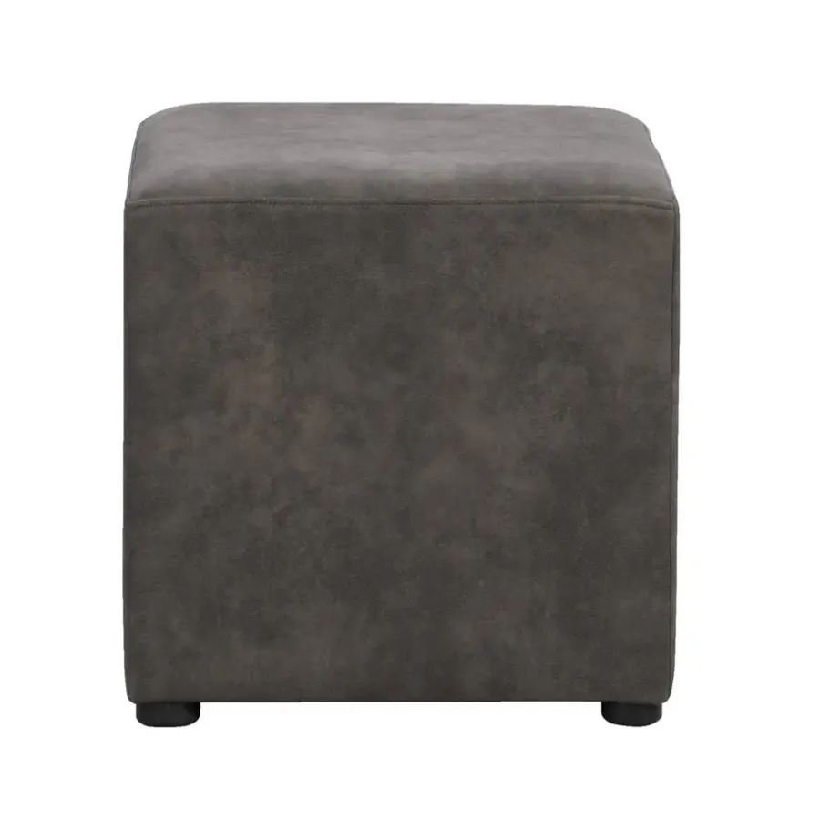 Hockers En Voetenbanken-Leen Bakker Hocker Nando - antraciet - 45x45x45 cm
