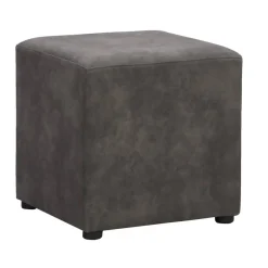 Hockers En Voetenbanken-Leen Bakker Hocker Nando - antraciet - 45x45x45 cm