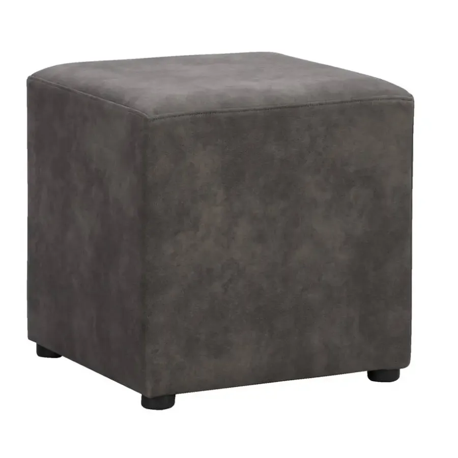 Hockers En Voetenbanken-Leen Bakker Hocker Nando - antraciet - 45x45x45 cm