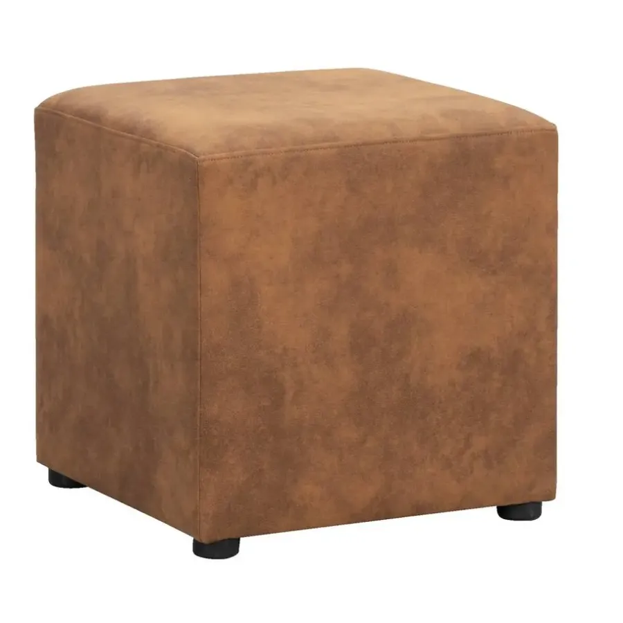Leen Bakker Hocker Nando - cognac - 45x45x45 cm