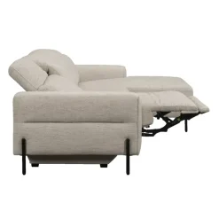 Hoekbanken-Leen Bakker Hoekbank Dave rechts - elektrisch verstelbaar - lichtgrijs