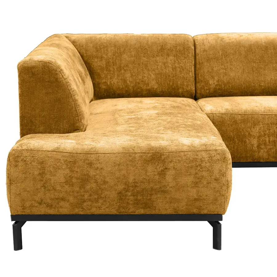 Leen Bakker Hoekbank Lola links - okergeel