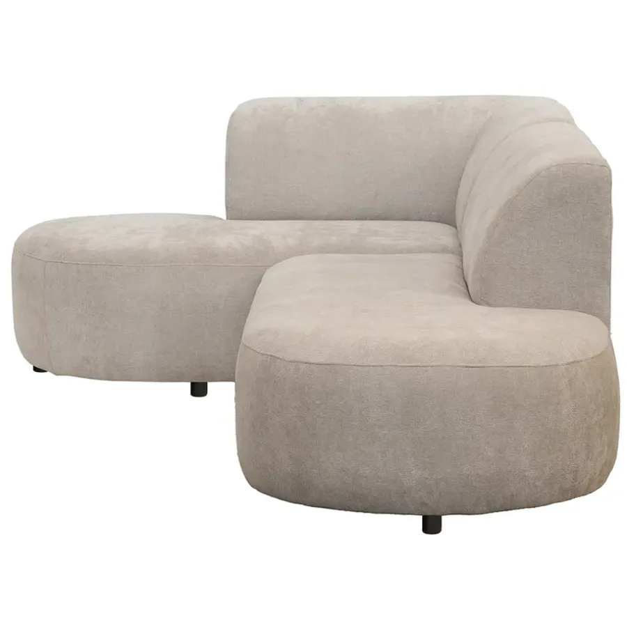 Leen Bakker Hoekbank Luna links - stof Rebel - beige