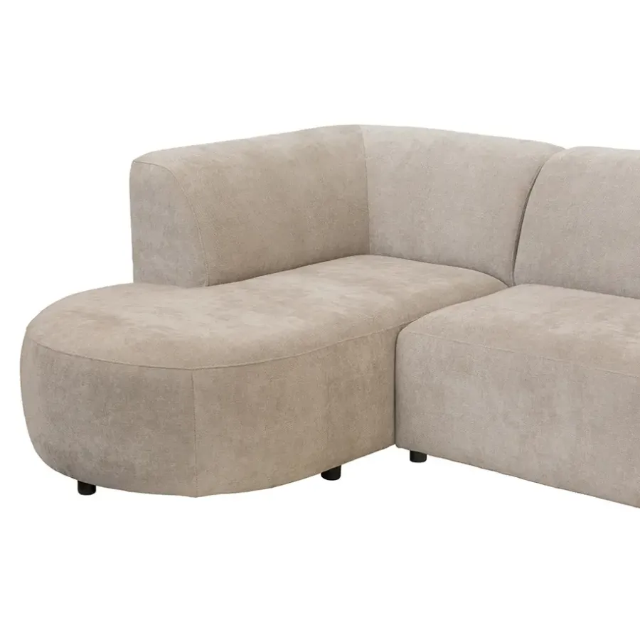 Leen Bakker Hoekbank Luna links - stof Rebel - beige