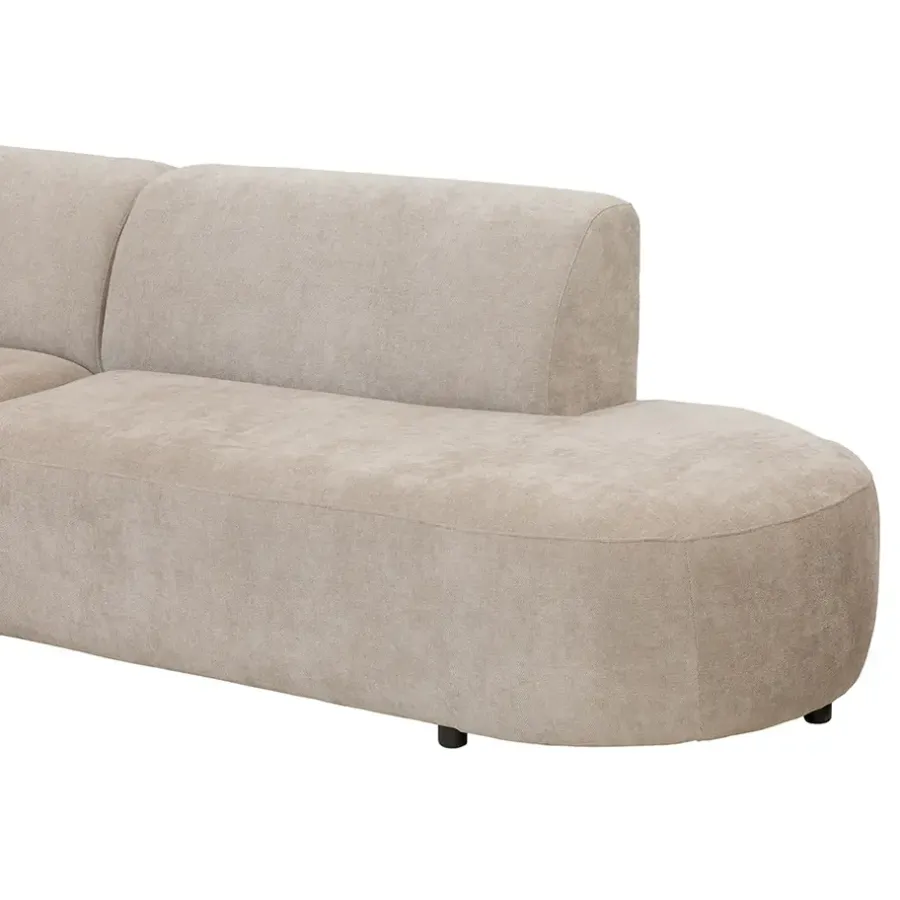Leen Bakker Hoekbank Luna links - stof Rebel - beige