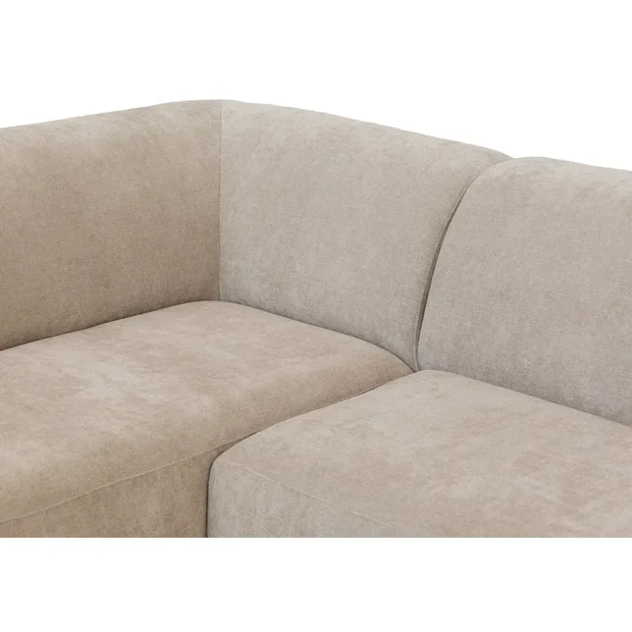 Leen Bakker Hoekbank Luna links - stof Rebel - beige