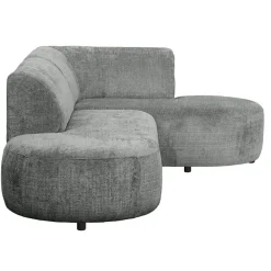 Hoekbanken-Leen Bakker Hoekbank Luna rechts - stof Cremona - grijs