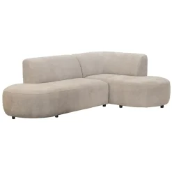 Hoekbanken-Leen Bakker Hoekbank Luna rechts - stof Rebel - beige