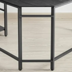Bureaus-Merkloos Hoekbureau - vintage - 2 legplanken - 138x76x138 cm - zwart