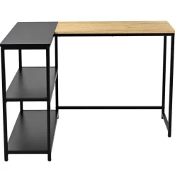 Hoekbureaus-Emob Exclusive Hoekbureau Schmitt - 110x80x76cm - met opbergruimte - eikdecor/zwart