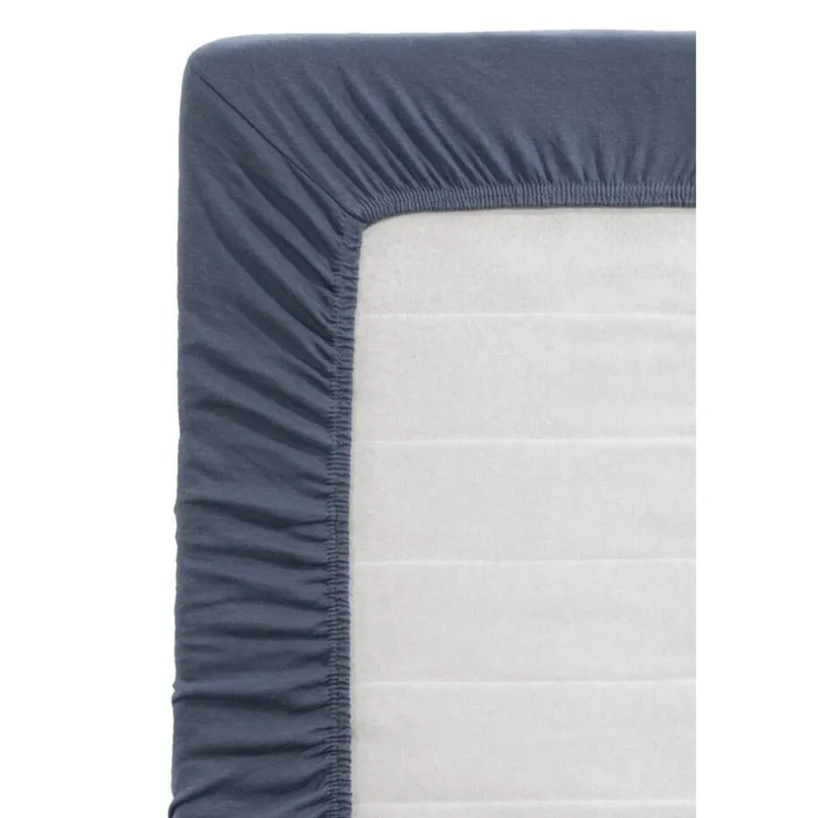 Hoeslakens-Leen Bakker Hoeslaken Jersey - donker blauw - 140x200 cm