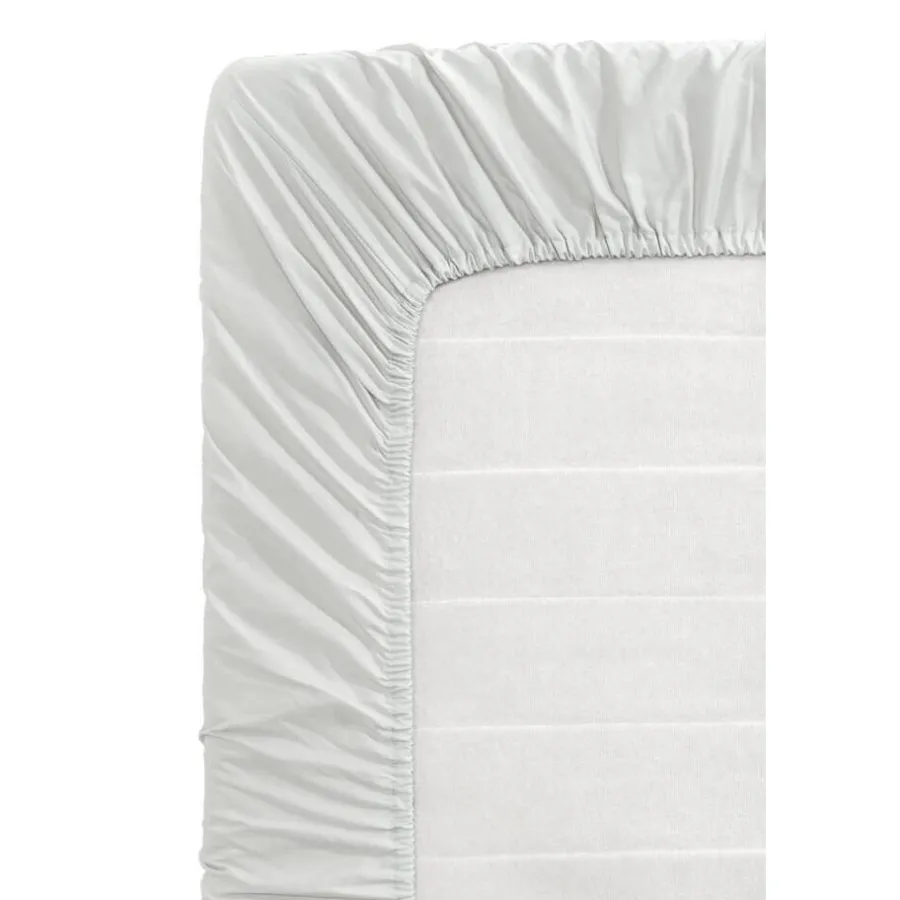 Hoeslakens-Leen Bakker Hoeslaken Percale katoen - lichtgrijs - 180x220 cm