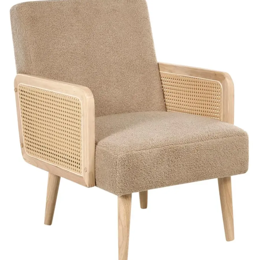 Leen Bakker HOJBY - Fauteuil - Zandbeige - Bouclé
