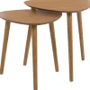 Bijzettafels-Home & Styling Bijzettafeltjes set 2x - lichtbruin - 41 en 45 cm