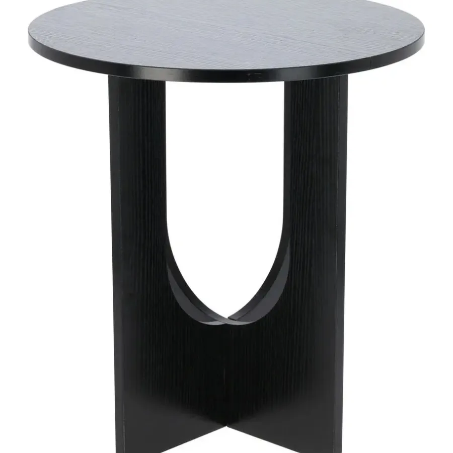 Home & Styling Bijzettafel Bari - zwart - D38x H42 cm - mdf hout