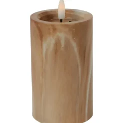 Kaarsen-Home & Styling LED kaars - marmer bruin -D7,5 x H12,5 cm