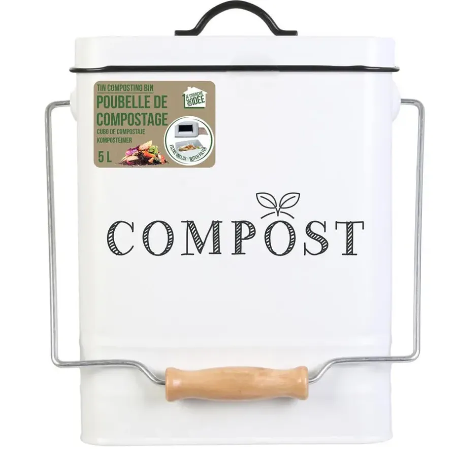 The Home Deco Factory Home deco factory afvalbakje voor aanrecht - 5L - groen - compost