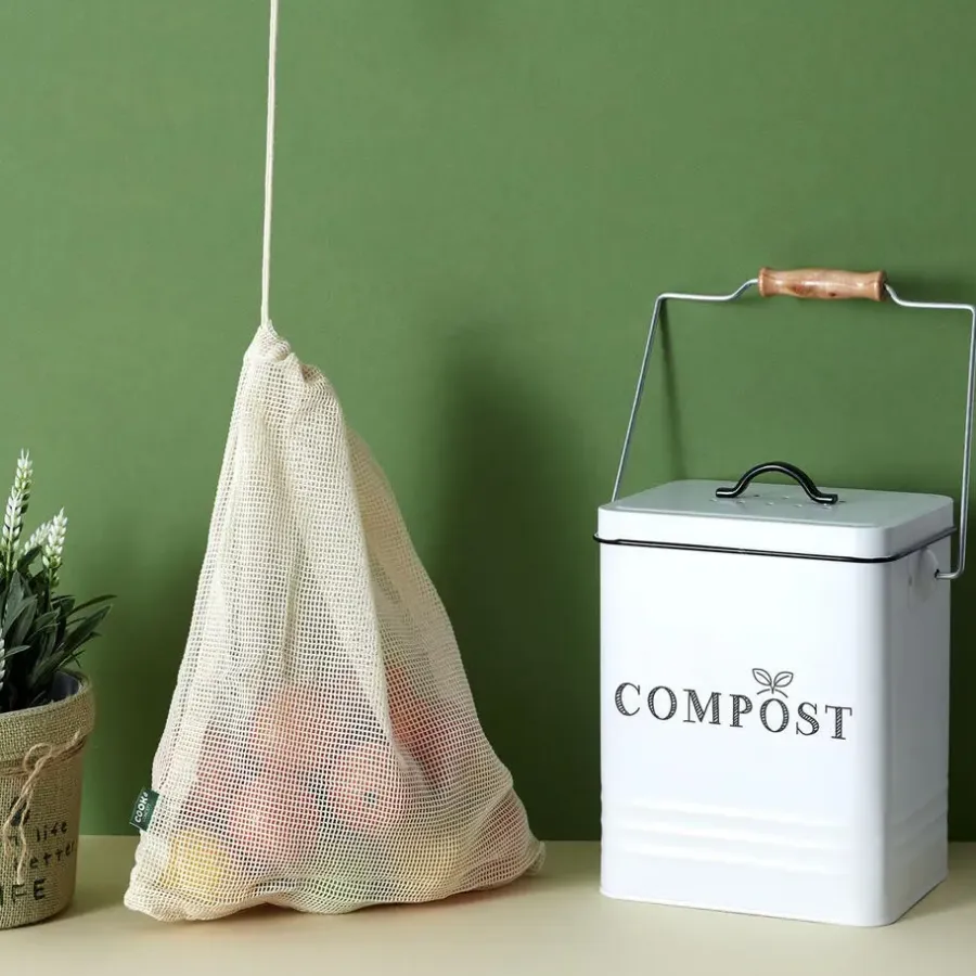 The Home Deco Factory Home deco factory afvalbakje voor aanrecht - 5L - groen - compost