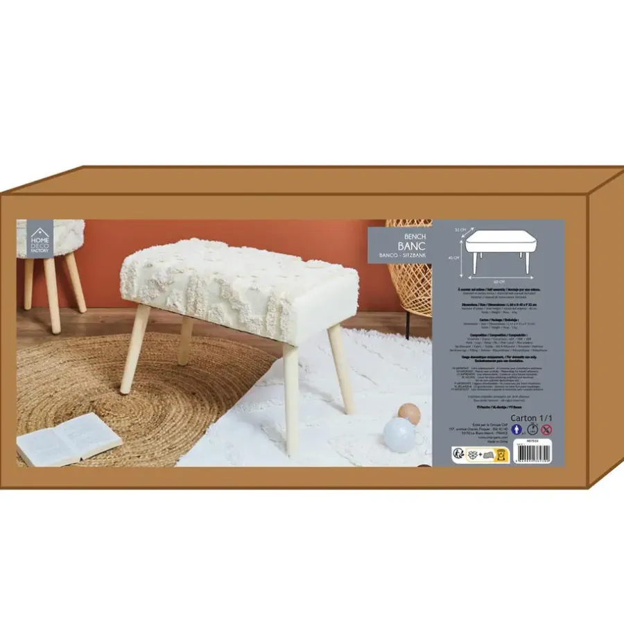 Krukjes-The Home Deco Factory Home Deco Factory Bijzet krukje Berber Mirage - hout - 60 x 40 cm
