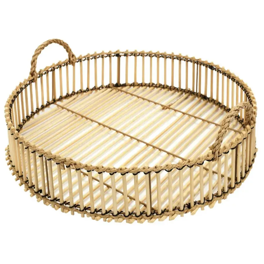 The Home Deco Factory Home Deco Factory dienblad van bamboe - Rond - 40 x 6 cm