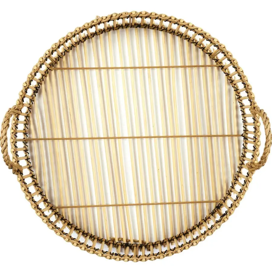 The Home Deco Factory Home Deco Factory dienblad van bamboe - Rond - 40 x 6 cm