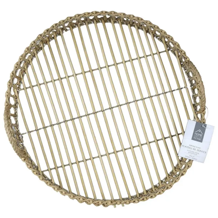The Home Deco Factory Home Deco Factory dienblad van bamboe - Rond - 40 x 6 cm