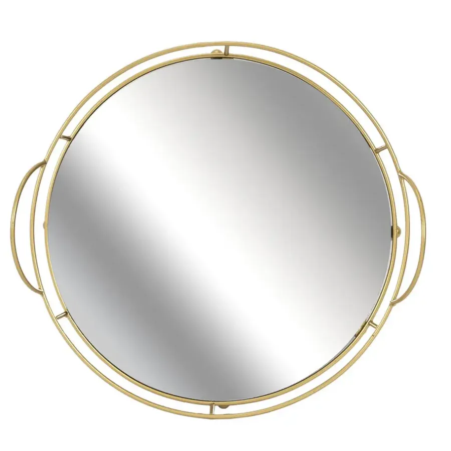 Dienbladen-The Home Deco Factory Home Deco Factory dienblad van spiegel glas - Rond - 34 x 4 cm