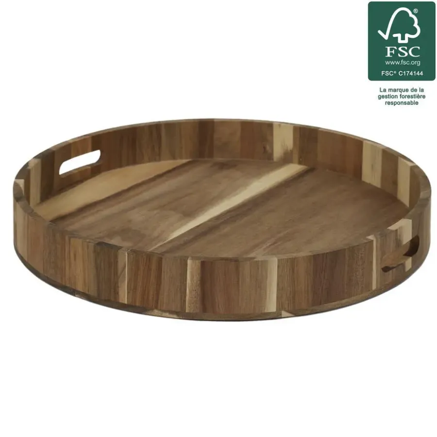 The Home Deco Factory Home Deco Factory dienblad van Acacia - 40 x 5 cm - bruin